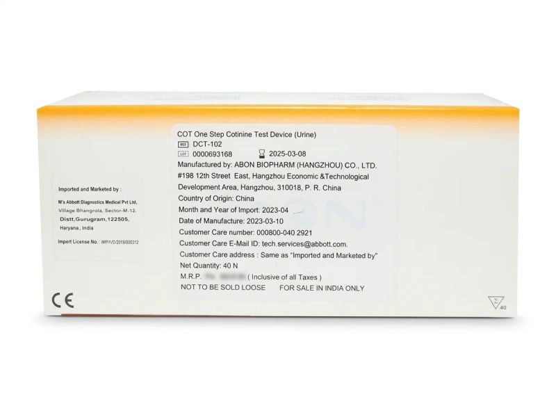 Abbott abon cotinin 100 sens device drug testing kit pack of 40 tests 20 03 2026 eb4d8ee5 - SkyMedIdent