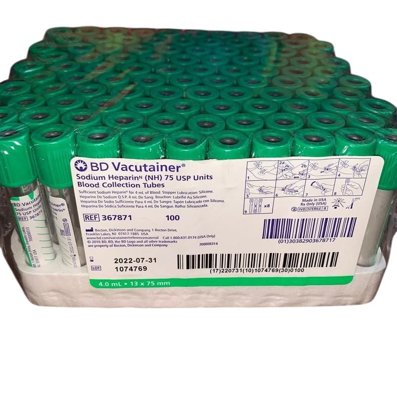 Bd sodium heparin vacutainer blood collection tube 4ml pack of 100 367871 13 02 2025 b2a4180f - SkyMedIdent
