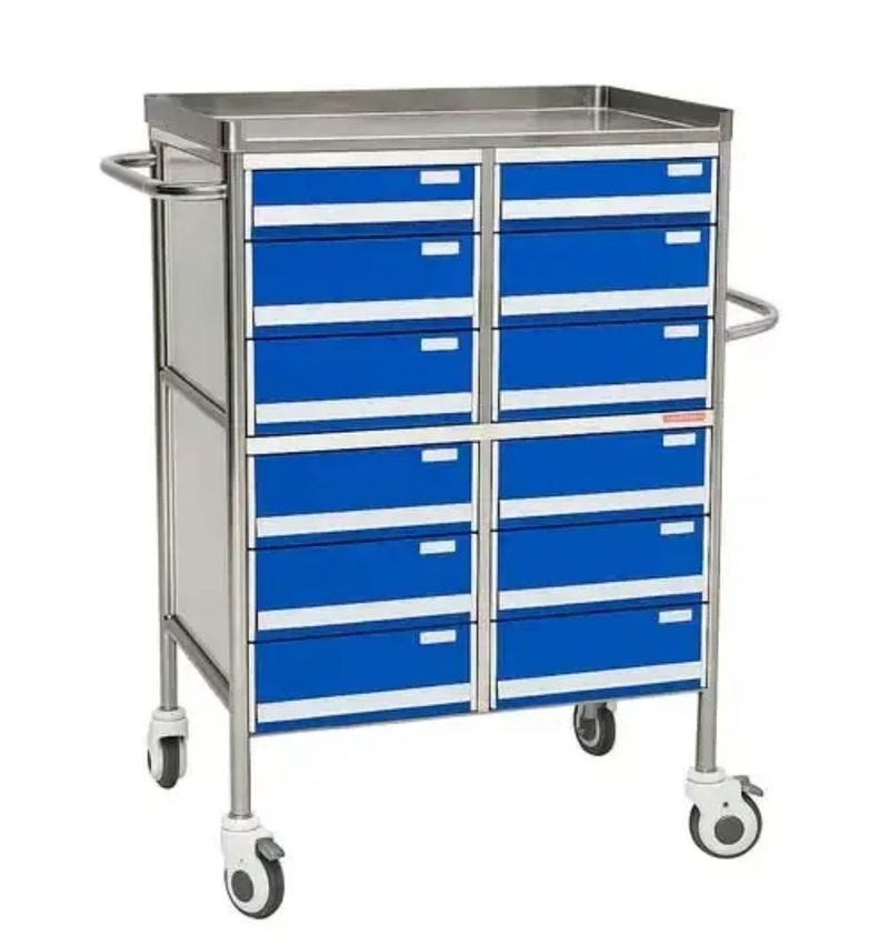Elite med india premium crash cart trolley with double drawers rust free sspl1097 11 06 kOZR9Vx - SkyMedIdent