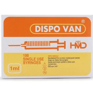 Hmd dispovan syringe with needle ll size 1 ml needle size 26g x 05 pack size 100 23 03 AST4FWk - SkyMedIdent