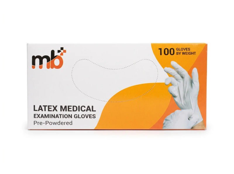 Mb latex medical examination gloves powdered medium pack of 100 18 03 2026 438bf213 - SkyMedIdent