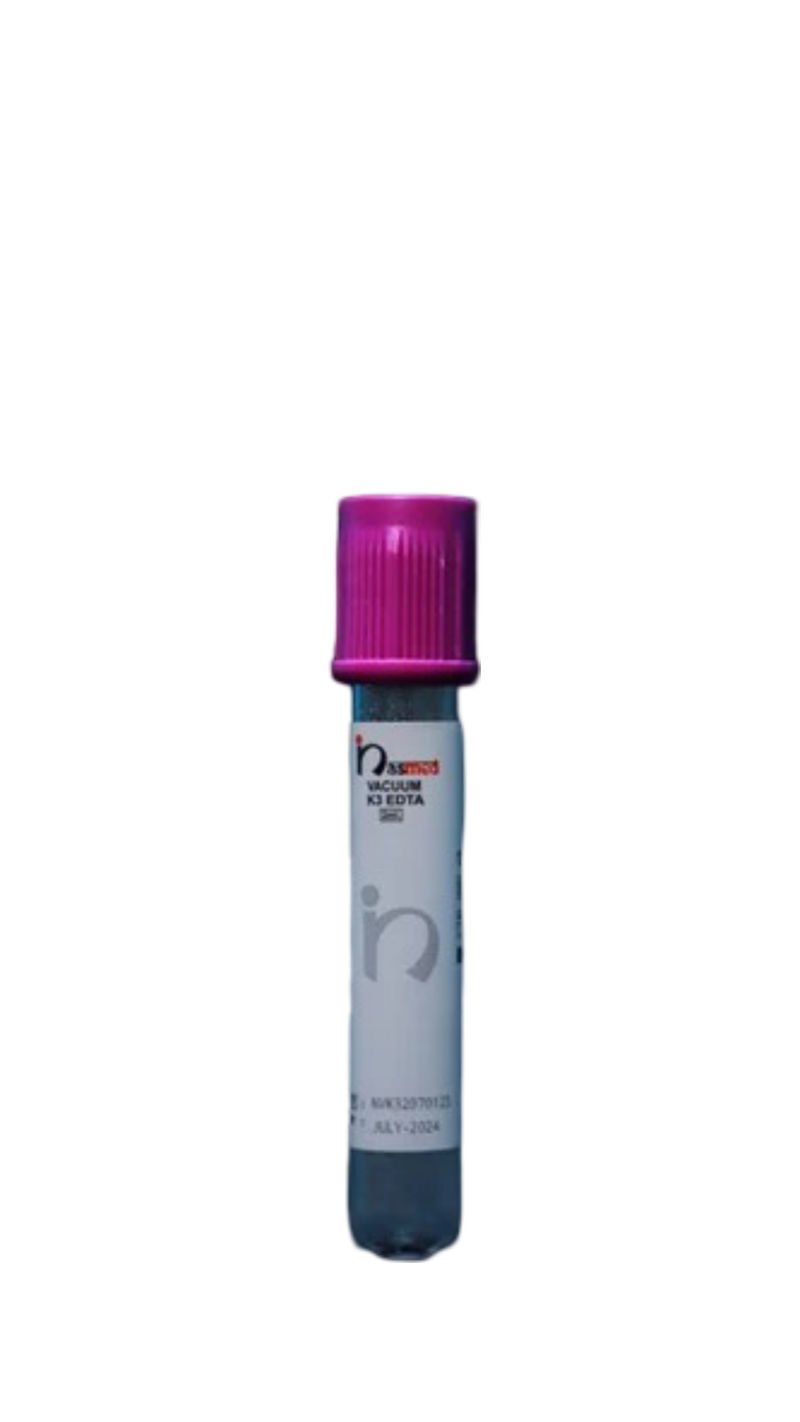 Nasmed K3 EDTA Vacuum Blood Collection Tube - 3ml Pack of 100 Tubes (NVK33)