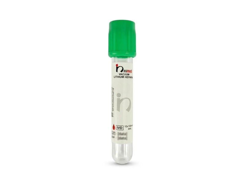 Nasmed Lithium Heparin Vacuum Blood Collection Tube - 2ml Pack of 100 Tubes (NVLH2)