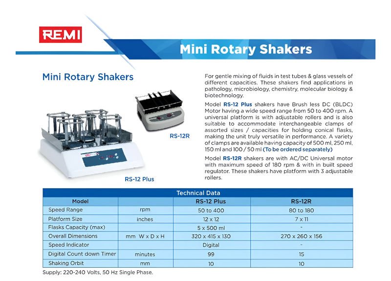 Remi Mini Rotary Shaker - 80-180 RPM (RS-12R)