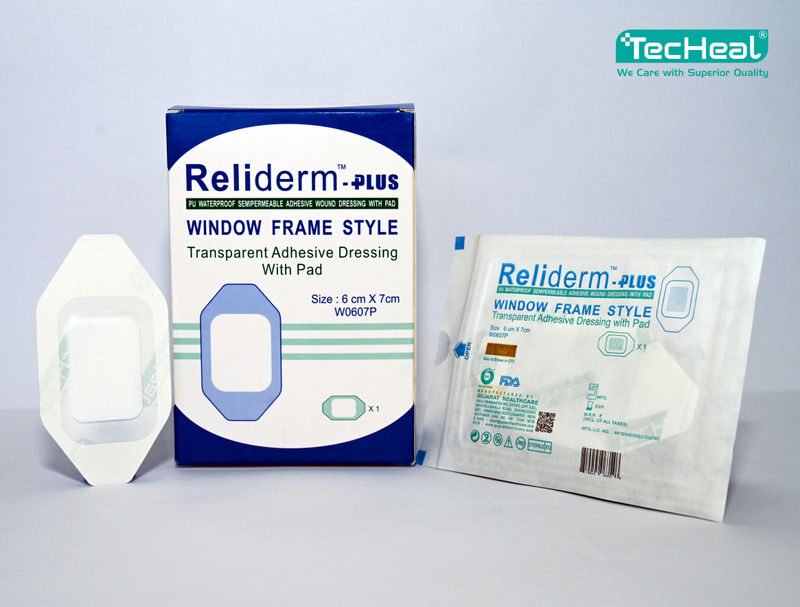 Techeal reliderm transparent adhesive dressing with pad 6cm x 7cm pack of 50 15 06 2026 147bae62 - SkyMedIdent