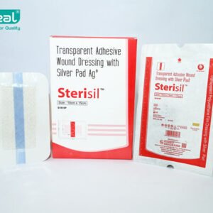 Techeal sterisil transparent adhesive wound dressing with silver pad 10cm x 15cm pack of c2s9CXX - SkyMedIdent