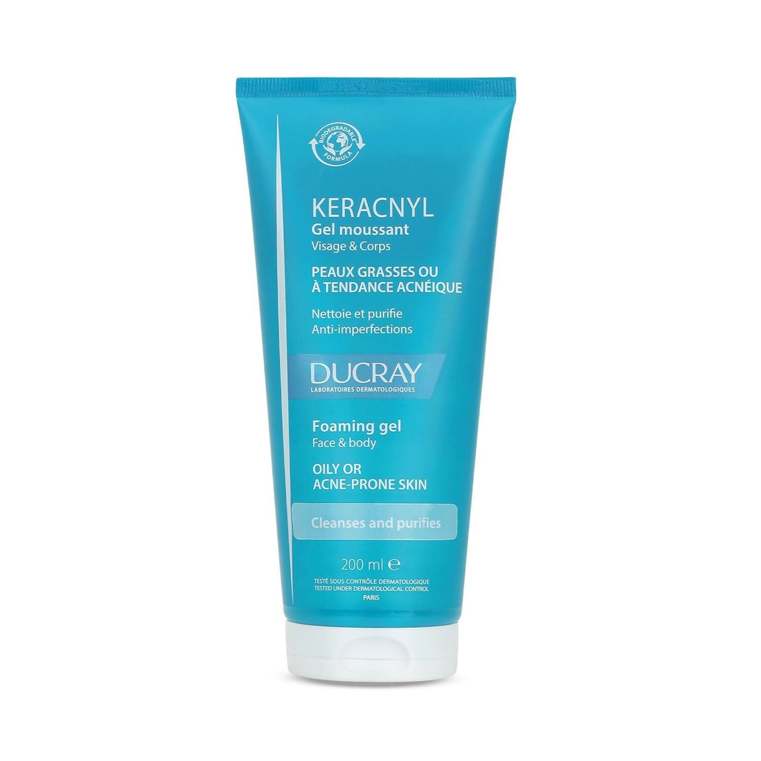 Ducray Keracnyl Gel Moussant 200ml 1 - SkyMedIdent