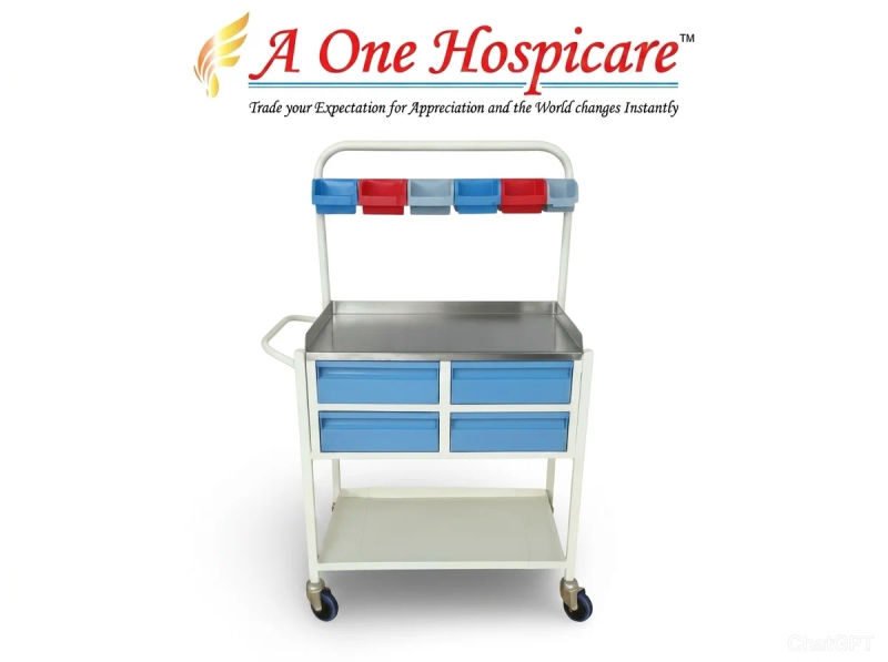 A one hospicare mini crash cart trolley ms body with ss top aoh 167 m 12 06 2026 de126540 - SkyMedIdent