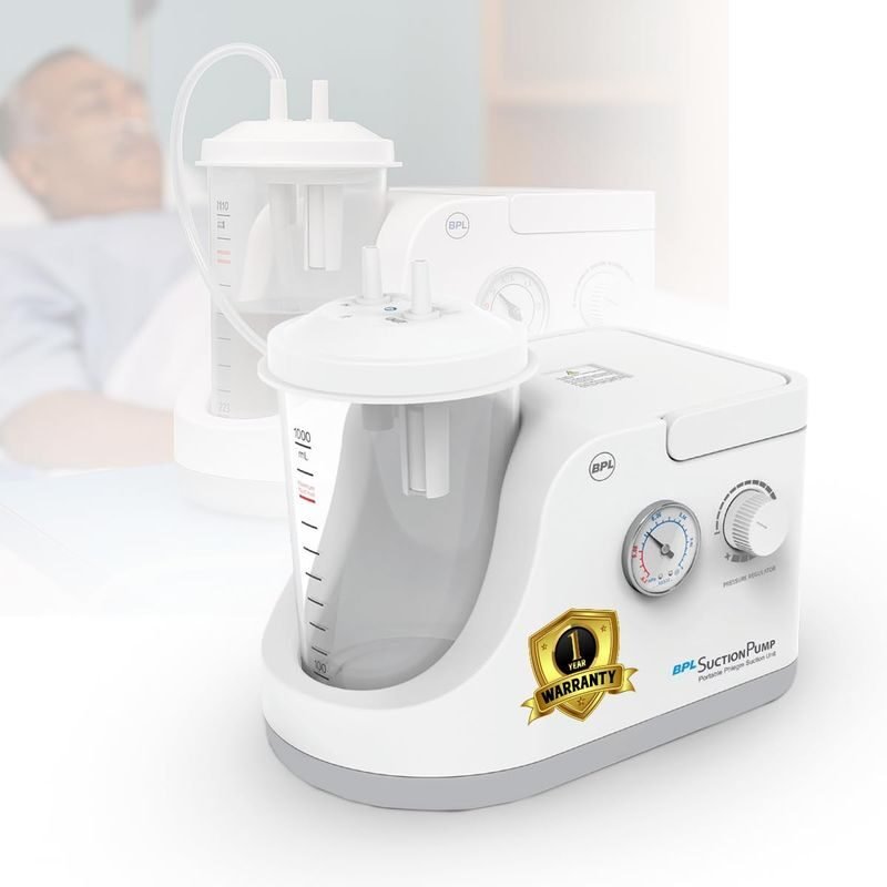 Bpl portable phlegm suction pump machine with 1l jar white 15 04 2026 feb20806 - SkyMedIdent