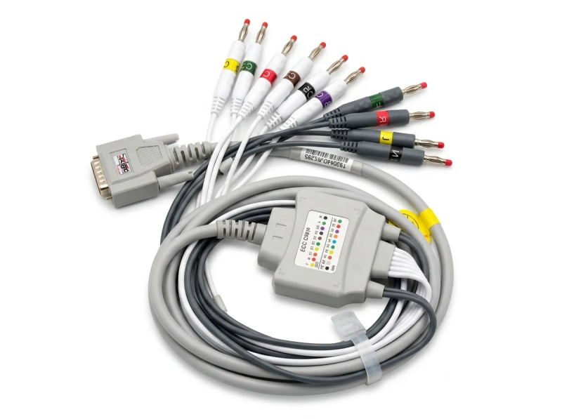 Lifeplus ecg cable patient monitor accessories compatible with all ecg machine 10 lead 6IO6AMc - SkyMedIdent