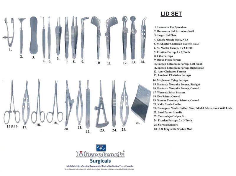 Microtrack Lid Surgical Instruments Set