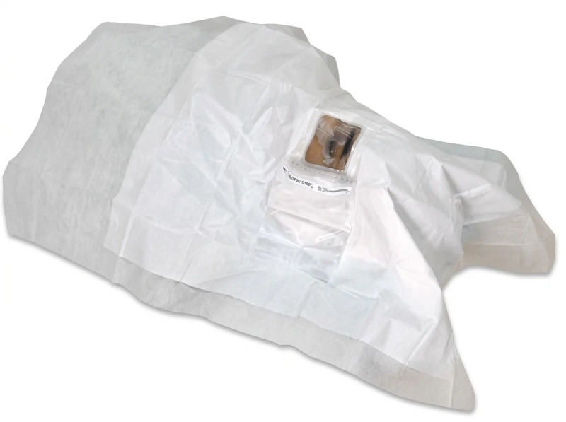 Surgiwear eye drape with drain pouch and eyelid holders 1meter x 070meter d700 d700c 12 ScR393g - SkyMedIdent